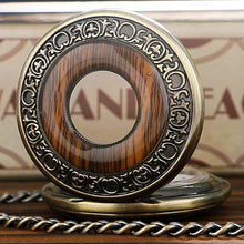 Vintage Wood Imitation Pocket Watch Necklace