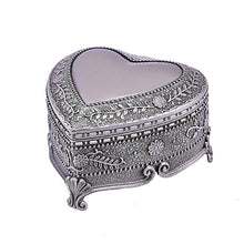 Pewter Plated Heart Vintage Trinket Jewellery Box