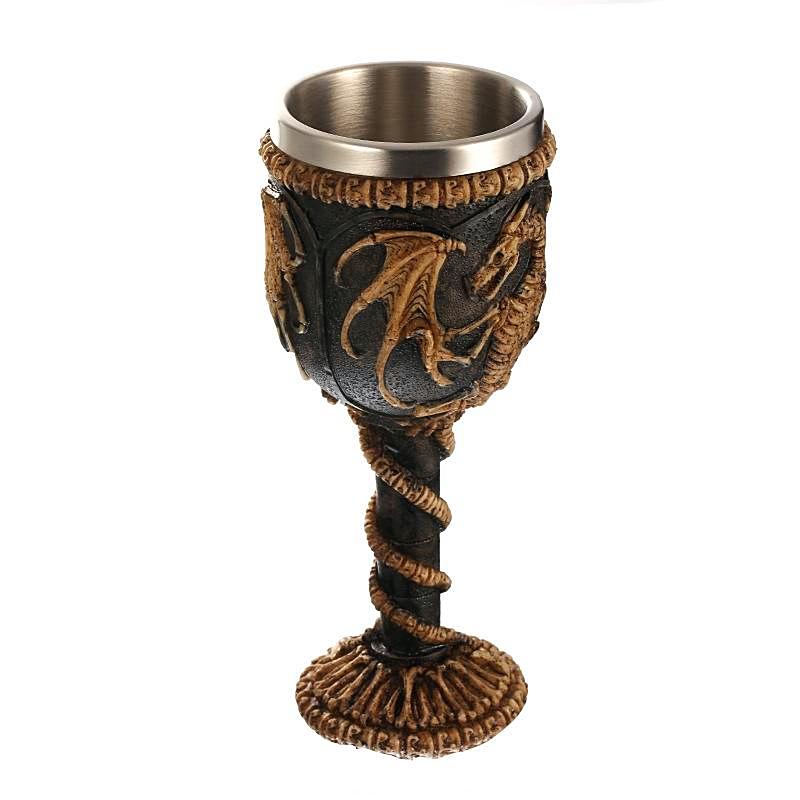 Vintage Stainless Steel Dragon Wine Goblet Gift for Wine Lovers