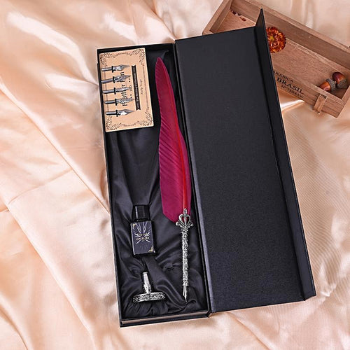 Antique Feather Quill Pen Calligraphy Gift Set