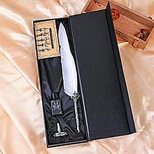 Antique Feather Quill Pen Calligraphy Gift Set