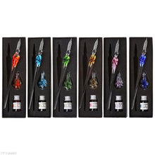 Handmade Floral Glass Dip Pen Gift Set - Calligraphy Gift Sets for Calligraphers