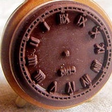 Vintage Clock Wooden Rubber Stamp