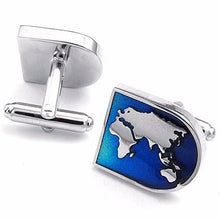 Novelty World Map Cufflinks - Unique Gifts for Men - Gifts for Travelers