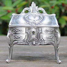 Delicate Vintage Pewter Plated Jewellery Trinket Box Gifts for Her
