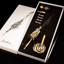 Stunning luxury fountain feather pen gift set perfect unique gift for all calligraphers, writers