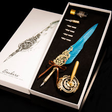Stunning luxury fountain feather pen gift set perfect unique gift for all calligraphers, writers
