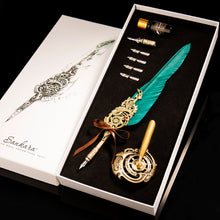 Stunning luxury fountain feather pen gift set perfect unique gift for all calligraphers, writers