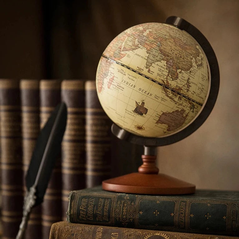 Vintage Wooden Desk Globe unique vintage home decor gift for travellers